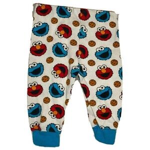 Cookie Monster Pajama Girls 12M Red Blue Elmo Sesame Street Bottoms